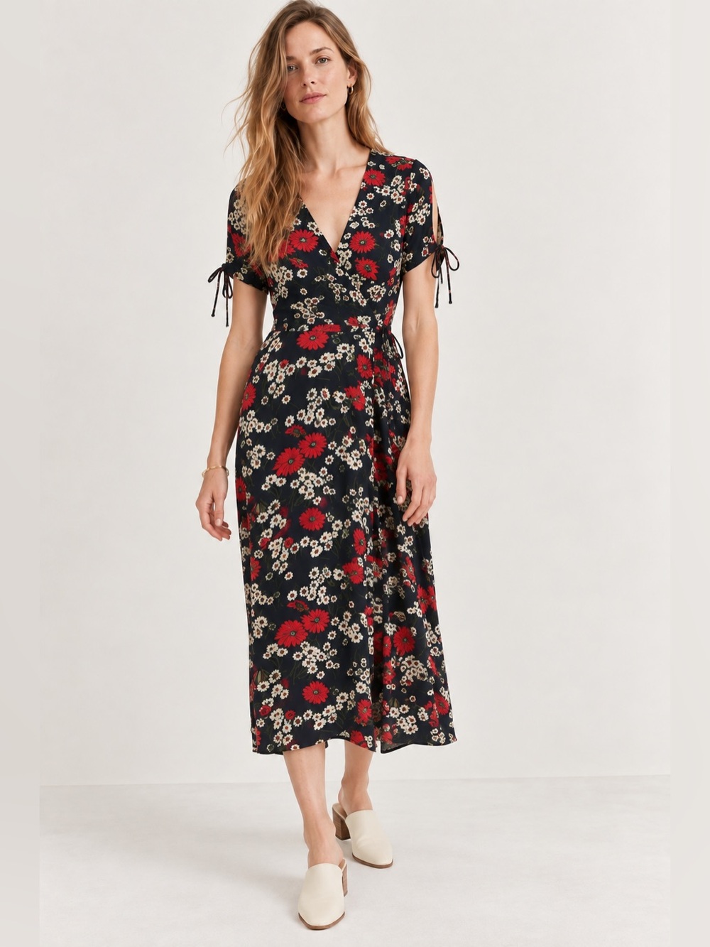 Madewell Hillside Daisy Floral Faux Wrap Midi Dress NWT Size 2